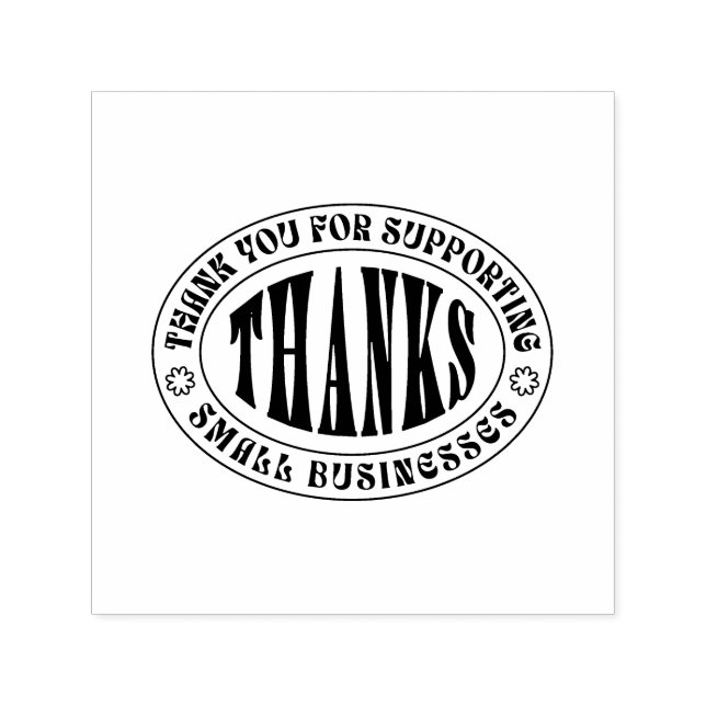 Thanks - Thank you for supporting small businesses Self-inking Stamp (Design)