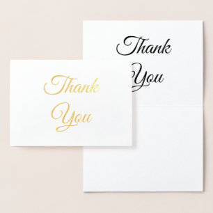 Thanks, Thank you, gold or silver elegant classic Foil Card
