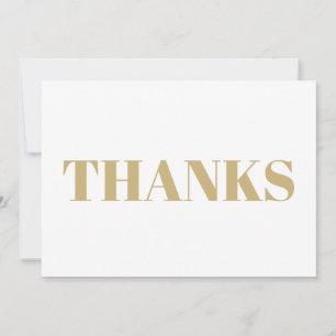 Thanks, Thank You, gold white modern elegant card