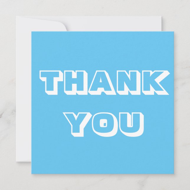 Thanks, Thank you, light blue white Card (Front)
