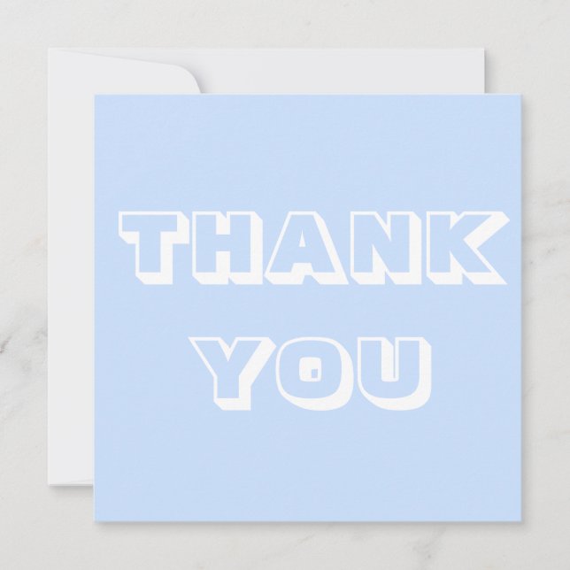 Thanks, Thank you, light blue white Card (Front)
