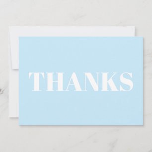 Thanks, Thank You, light blue white modern card