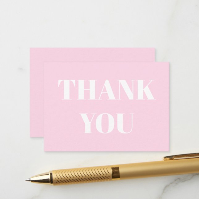 Thanks, Thank you, light pink white card (Front/Back In Situ)