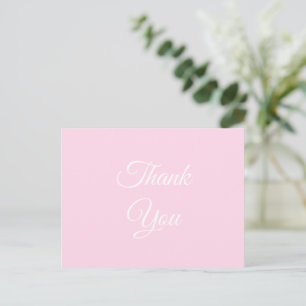 Thanks, Thank you light pink white classic elegant Postcard