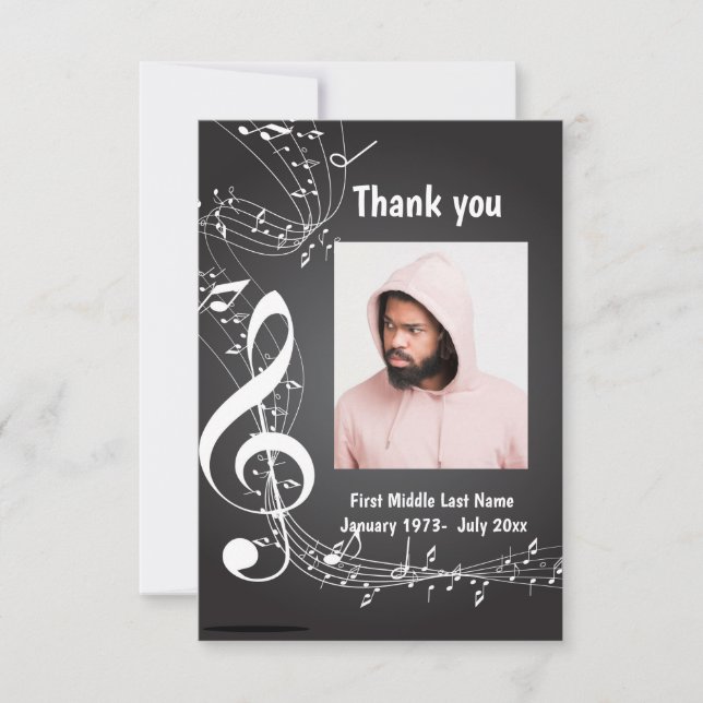 Thanks Thank you Music Notes background (Front)