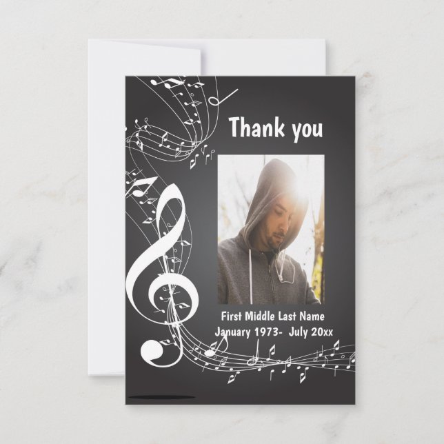 Thanks Thank you Music Notes background (Front)
