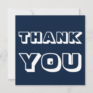 Thanks, Thank you, navy blue white Card