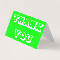 Thanks, Thank you, neon green folded card