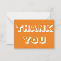 Thanks, Thank you, orange white card
