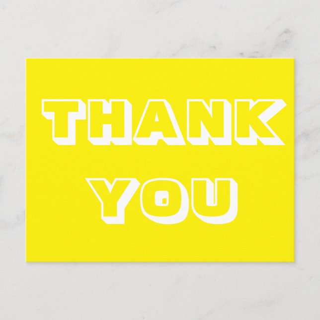 Thanks, Thank you, yellow white Postcard (Front)