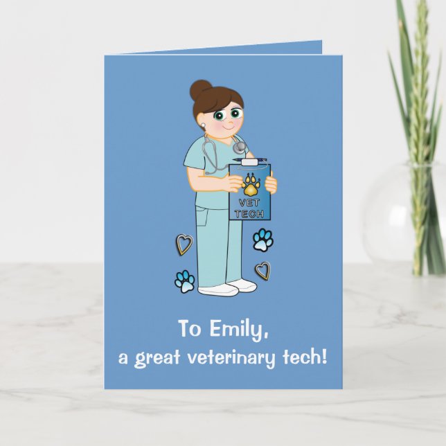 Thanks to a Veterinary Technician Thank You Card (Front)