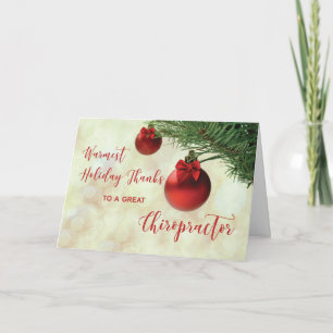 Thanks to Chiropractor Christmas Tree Ornament Card