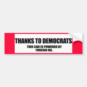 Thanks to democrats bumper sticker