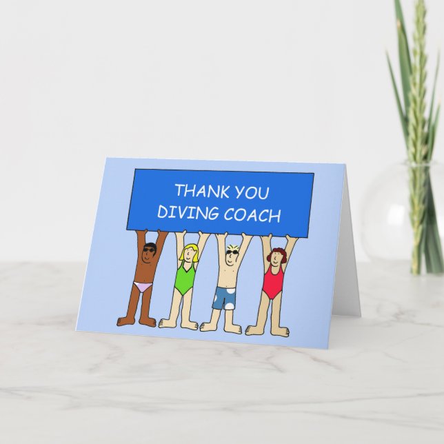 Thanks to Diving Coach Thank You Card (Front)