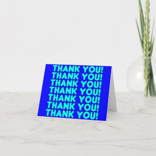 Thanks to Him  Cool Boys & Men Cyan Blue Thank You Card