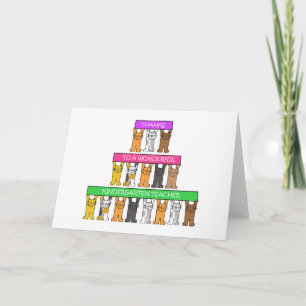 Thanks to Kindergarten Teacher Cartoon Cats Card