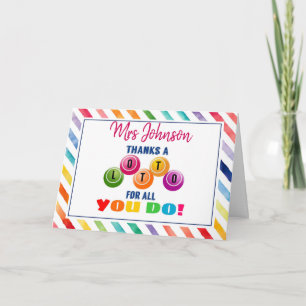 thanks to Lotto for all you from volunteer gift Card