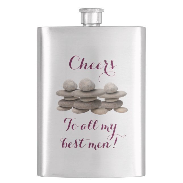 Thanks to the team groom men customisable hip flask (Front)