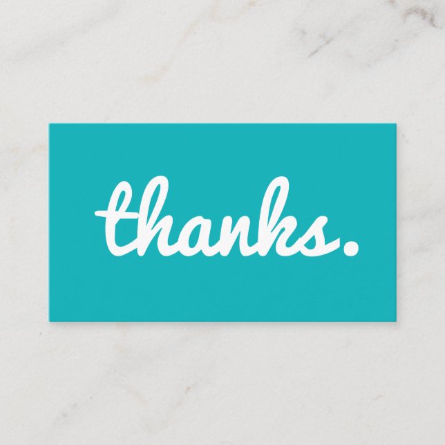THANKS | trendy colourful thank you business card (Front)