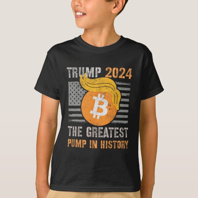 Thanks Trump 2024 Greatest Pump In History Joke Mo T-Shirt (Front)