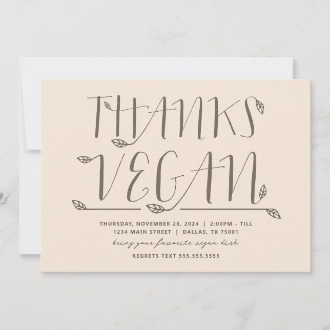 Thanks Vegan Invitation (Front)