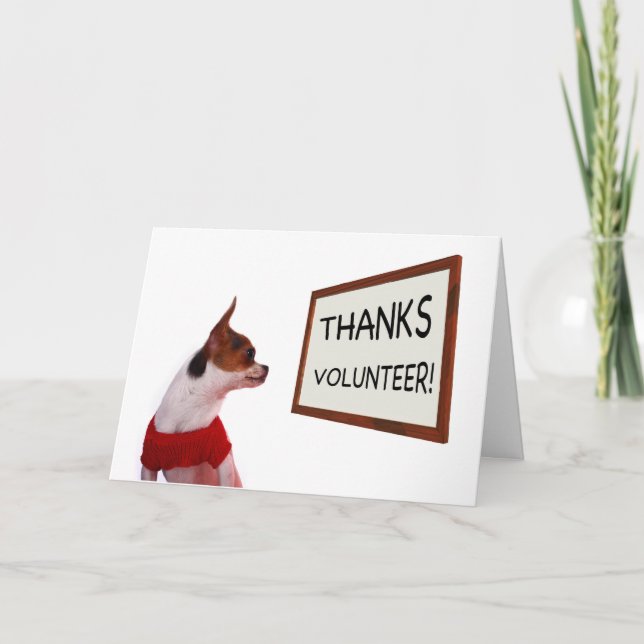 Thanks Volunteer Cat or Dog Paw Print, Shelter Thank You Card (Front)
