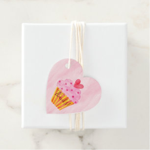 Thanks! watercolor cupcake pink thank you favour t tags