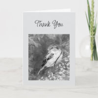 Thanks Watercolor Sparrow Bird in Forest