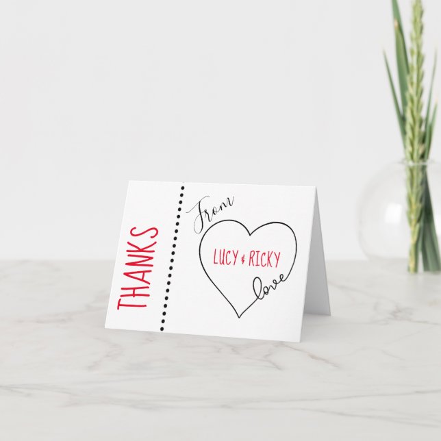 Thanks With Love From Note Card (Front)