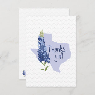 Thanks Y'all Bluebonnet Texas Thank You Card