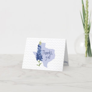 Thanks Y'all Bluebonnet Texas Thank You Card