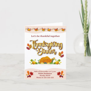 'Thanksgiing' Folded Note Card