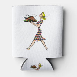 thanksgiving 1950s blonde housewife can cooler