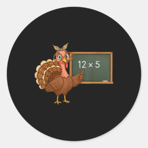 Thanksgiving 67 Teacher Six Seven Meme Turkey Day  Classic Round Sticker