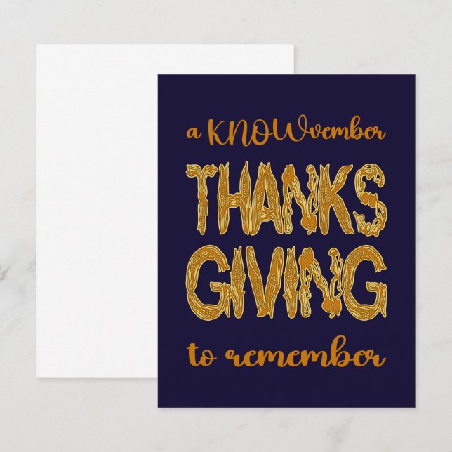 Thanksgiving | A KNOWvember To Remember Thank You Card (Front/Back)