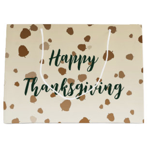 Thanksgiving Acorns Large Gift Bag