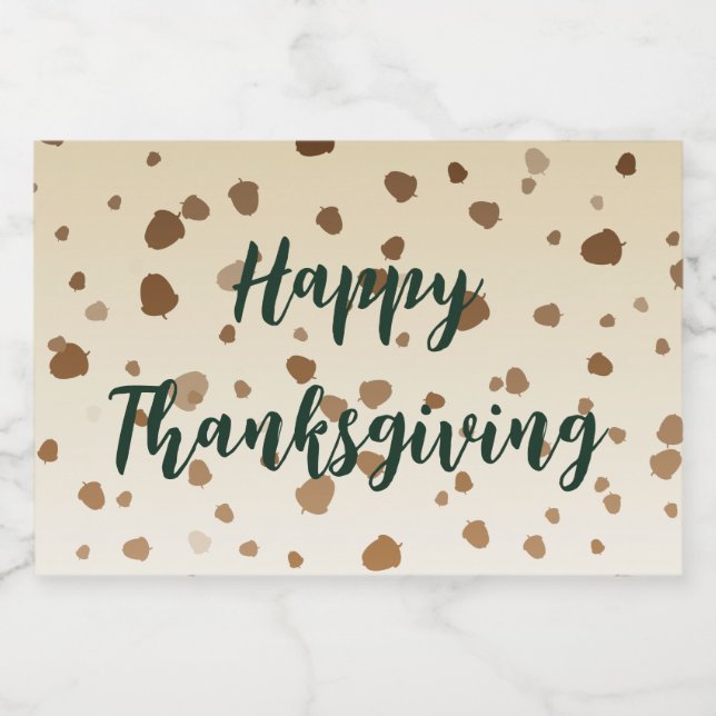 Thanksgiving Acorns Liquor Bottle Label (Single Label)