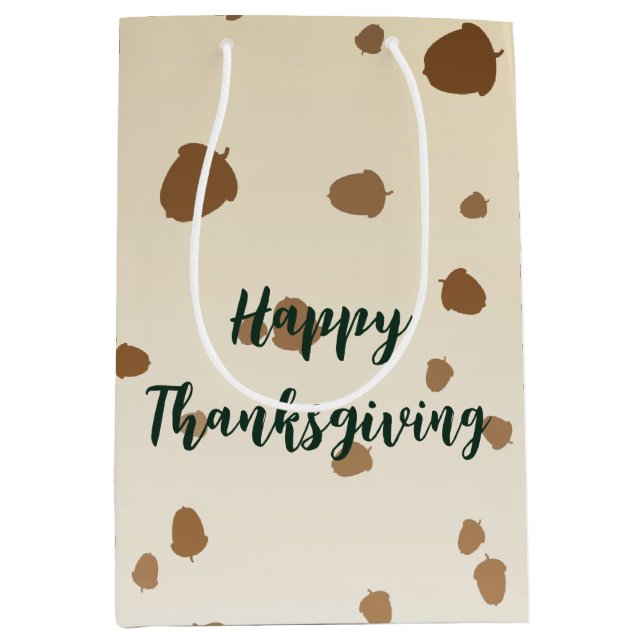 Thanksgiving Acorns Medium Gift Bag (Front)