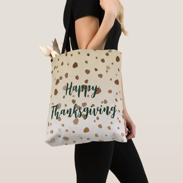 Thanksgiving Acorns Tote Bag (Close Up)