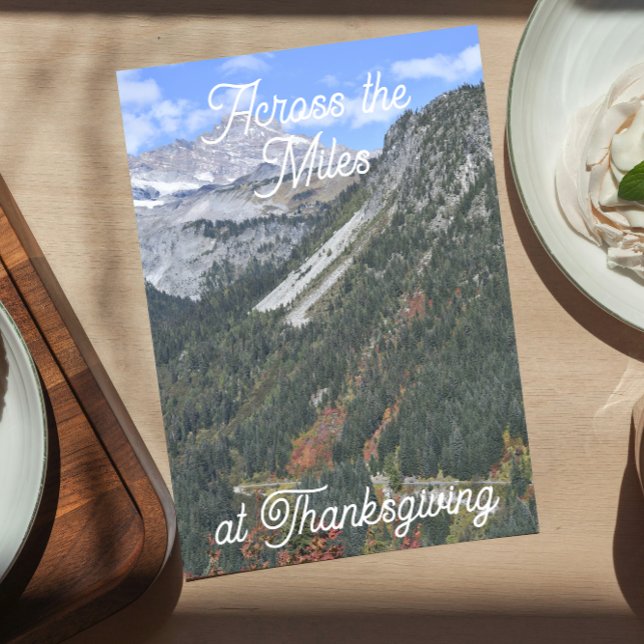 Thanksgiving Across the Miles Mountain Valley Holiday Card (In Situ)