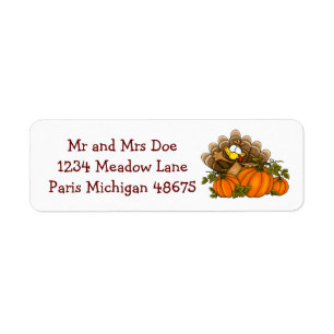 Thanksgiving Address Labels/Turkey
