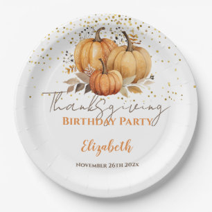 Thanksgiving Adult Birthday Party Paper Plate