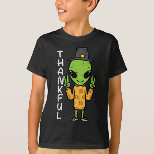 Thanksgiving Alien Thankful Funny Fall Space Men B T-Shirt