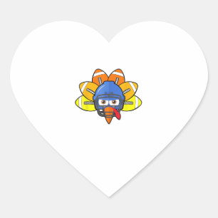 Thanksgiving American Football Youth Shirt, Turkey Heart Sticker
