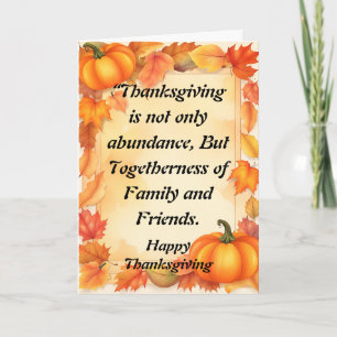 Thanksgiving and Abundance of Family and Friends Card