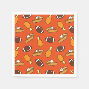 Thanksgiving and Football Pattern Napkin