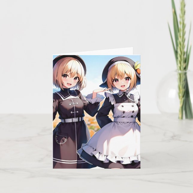  Thanksgiving Anime E - AI Holiday Card (Front)