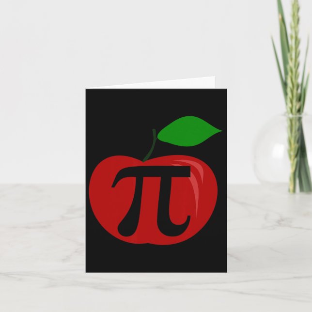 Thanksgiving Apple Pie Lover Funny Pi Day Math Tea Card (Front)