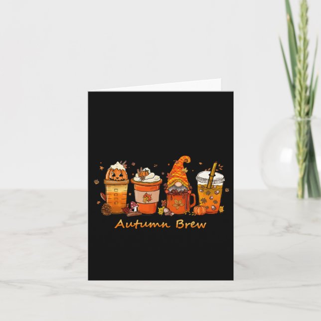 Thanksgiving Autumn Brew Fall Coffee Pumpkin Spice Card (Front)