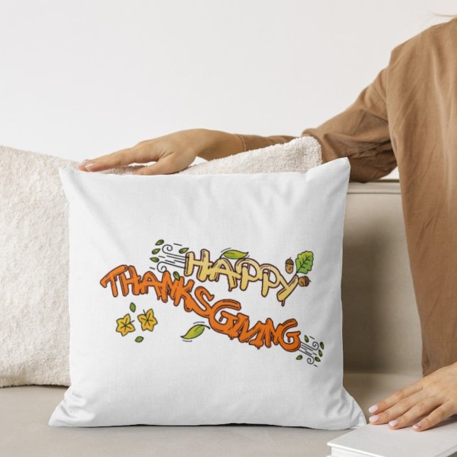 Thanksgiving autumn fall maple leaves THROW PILLOW (Creator Uploaded)